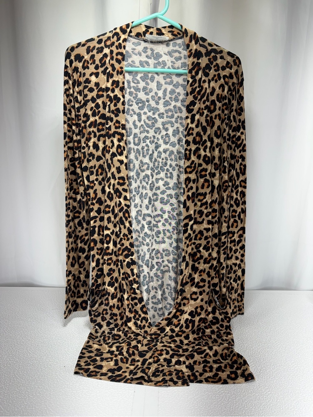 Zenana Outfitters Leopard-Print Open Front Cardigan - Tan & Black 4648